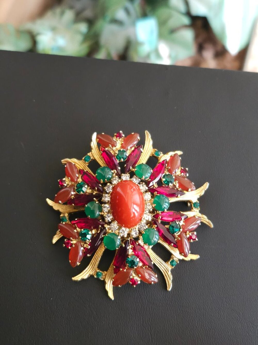 Vintage D&E Juliana Egyptian Revival Rhinestone Brooch Book Piece